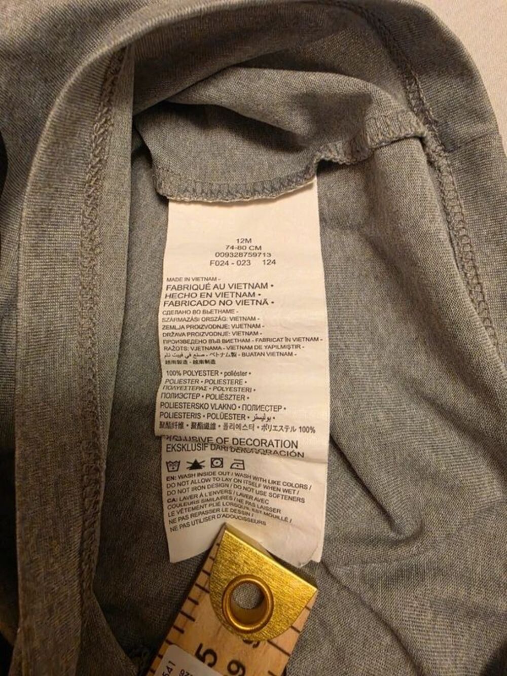 Nike Baby Boys Heather Grey Big Logo Dri-FIT T-Shirt - Size 12M - Picture 7 of 7